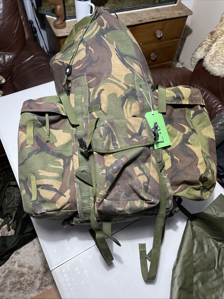 British Army Issue Rucksack + Frame Long Convoluted Back DPM + Side Pouches