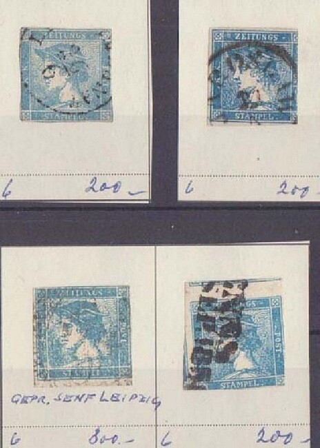 Austria Newspaper Postage Stamps Mercury blue. Variation Lot