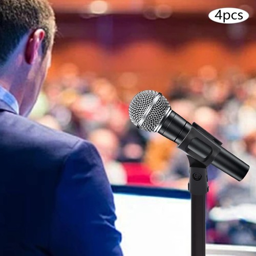 4 Pcs Adjustable Microphone Clip Holders for Wired/Wireless Mics