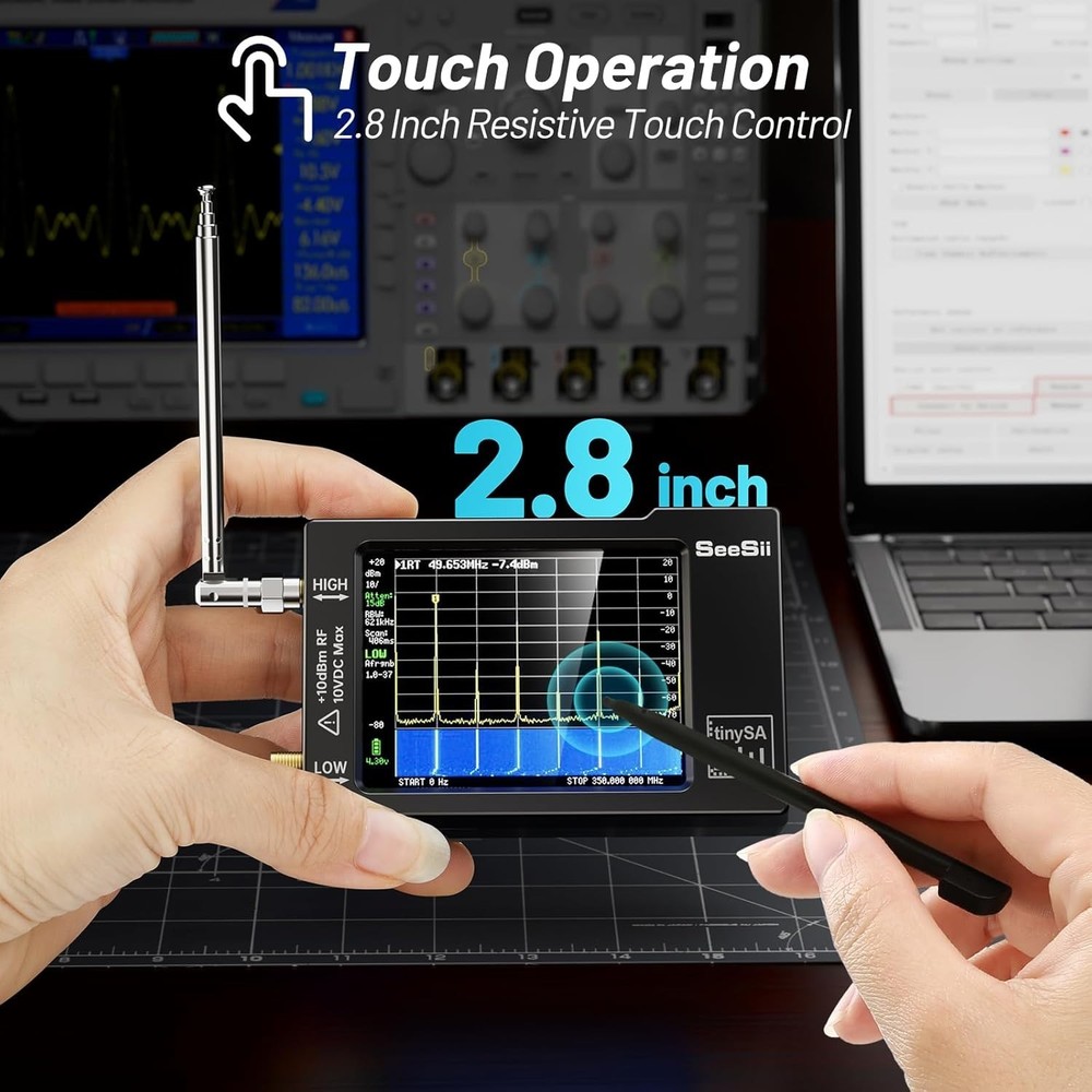 Portable Frequency Analyzer with Signal Generator: 2.8'' Display & ESD Feature