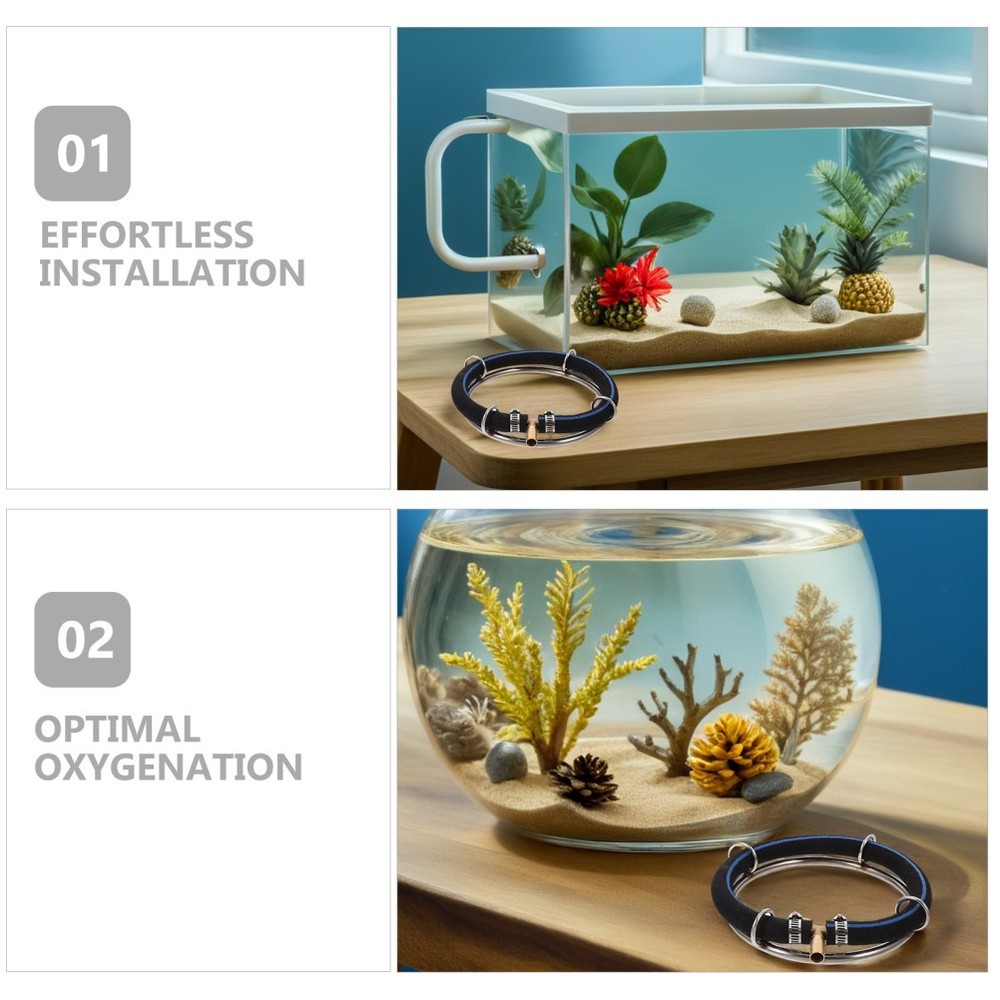 2pcs Bubble Diffuser Ring For Aquariums & Fish Ponds - Stainless Steel
