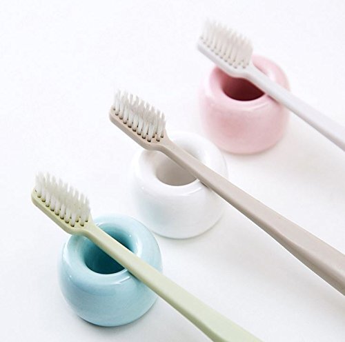 6 Pack Mini Round Ceramic Toothbrush Holder Stand Makeup Tool Holder