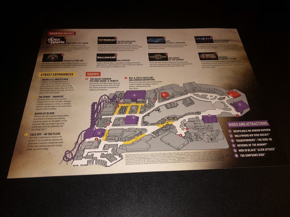 Halloween Horror Nights 2014 24 Event Resort Map