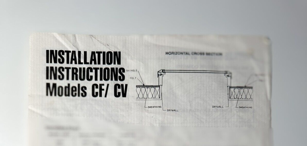 Skylight Installation Instructions Models CF/CV