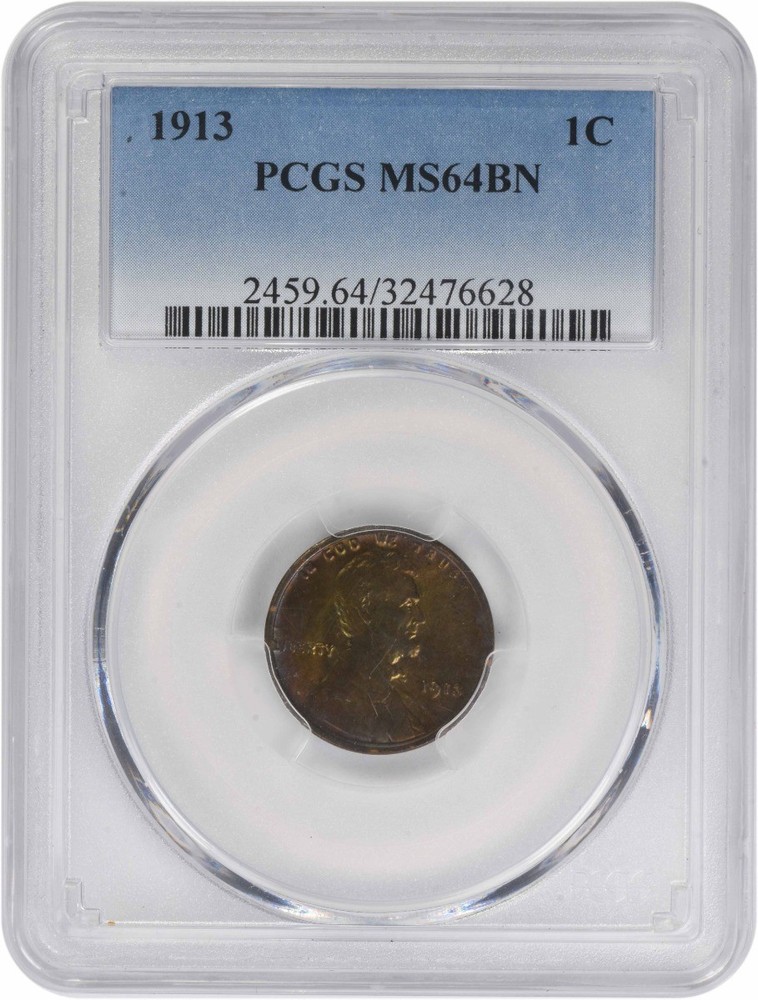 1913 Lincoln Cent MS64BN PCGS