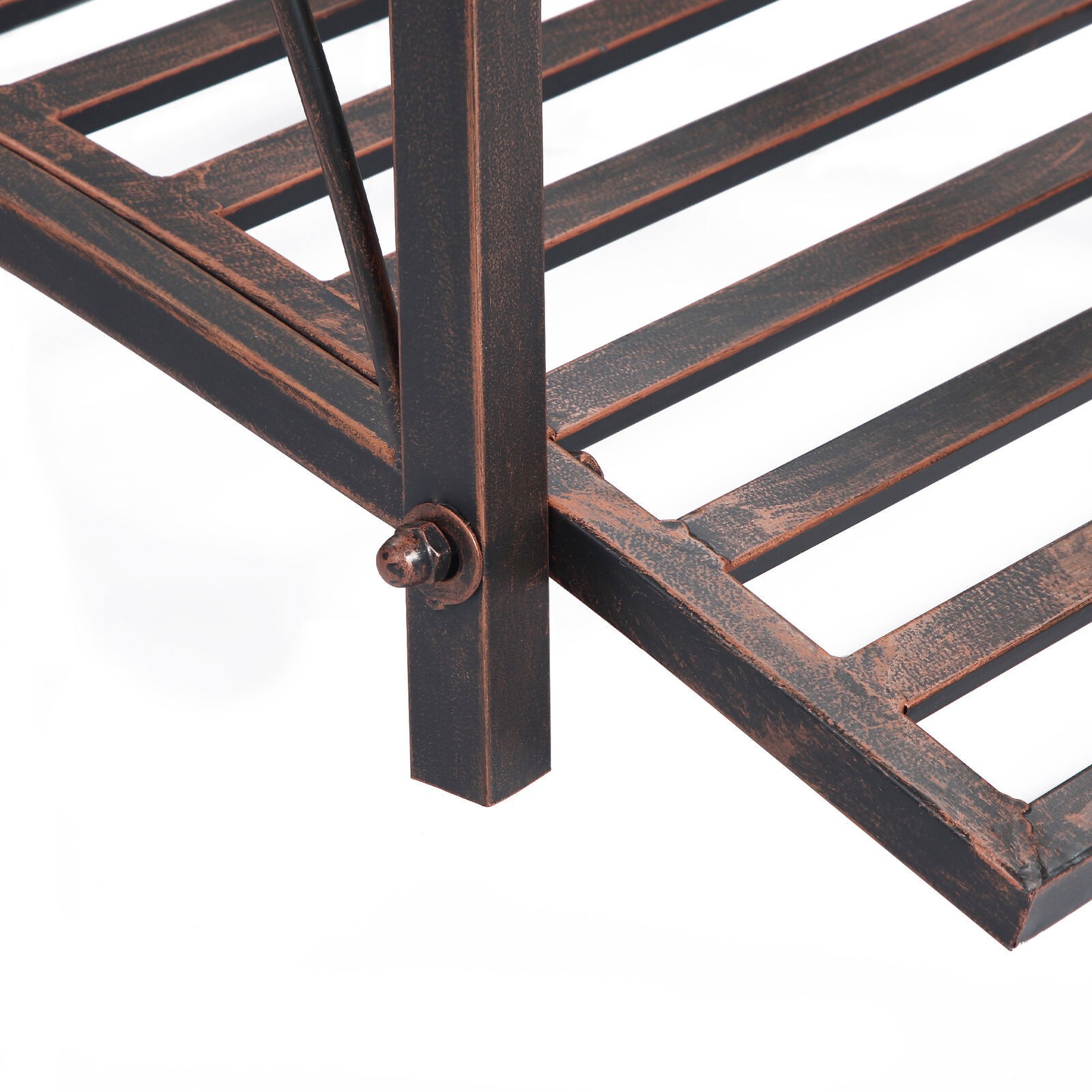 3.3 ft Metal Garden Bridge Safety Railing with Spherical & Scrollwork for Ponds