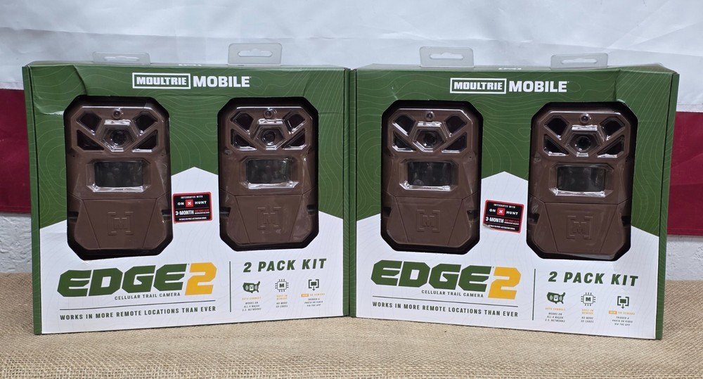 Moultrie Mobile Edge 2 Cellular Built-in Memory Game Trail Camera, 4-Pack