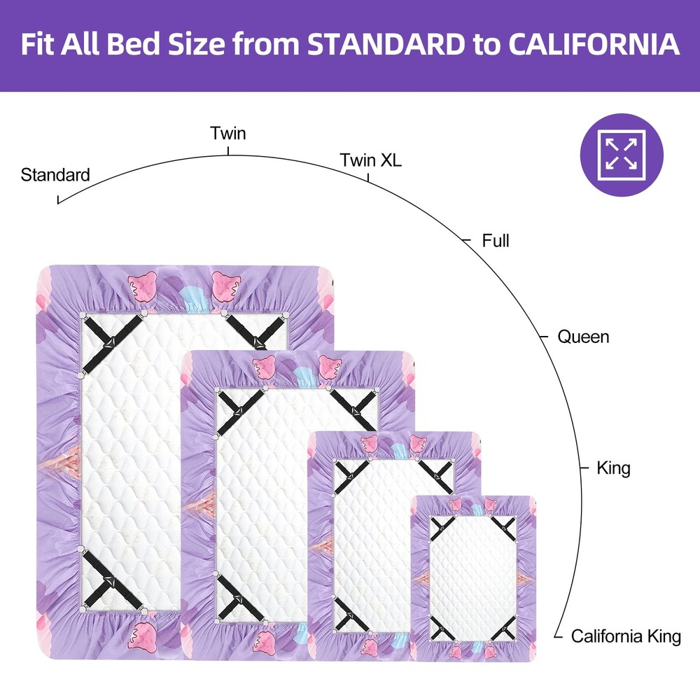 4PCS Bed Sheet Fasteners Triangle Mattress Straps Holders