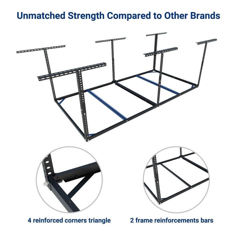 4x8 Overhead Garage Storage Rack without Decking, Storage Organization System...