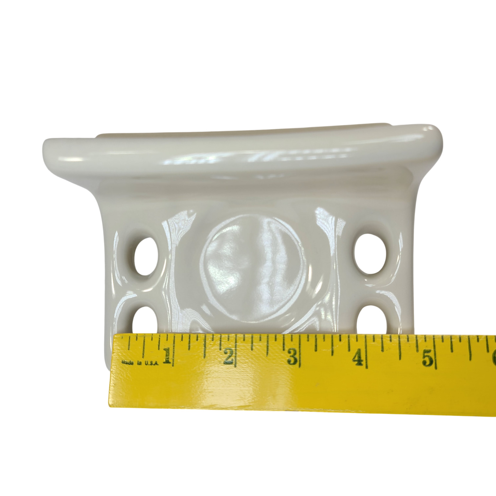 Vintage Beige Bone Almond Ceramic Tile Toothbrush Holder Tumbler Cup Tray Retro