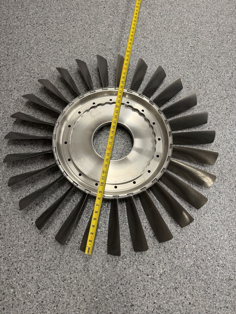 Boeing B-52 Titanium Jet Engine Fan. Flight Sim Turbine Pilot Model Table Blade