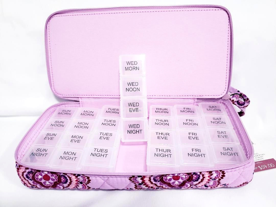 Vera Bradley Lavender Medallion Large Pill Case NWT