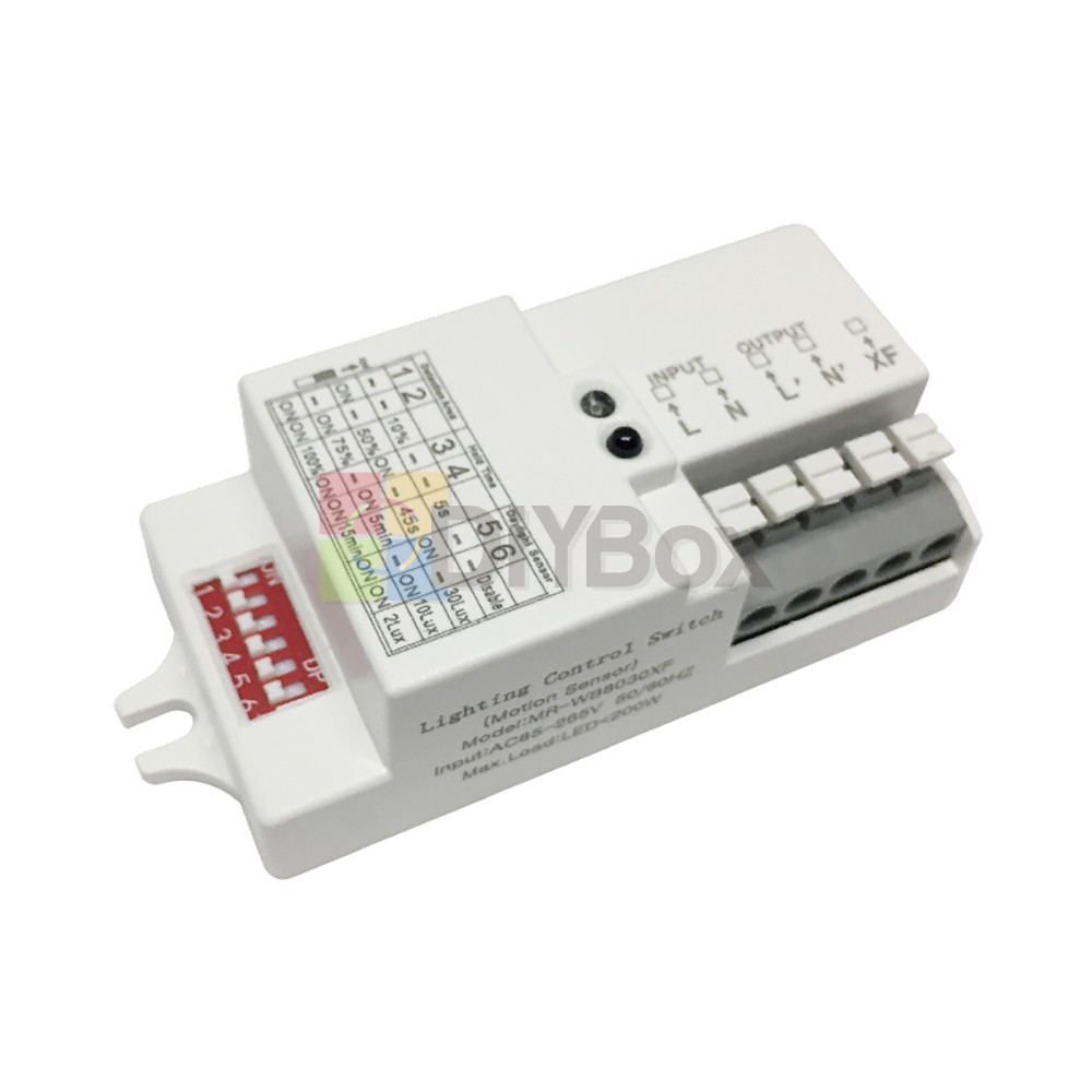 Microwave Radar Motion Sensor Switch Adjust Delay Illuminance Distance 110V–220V