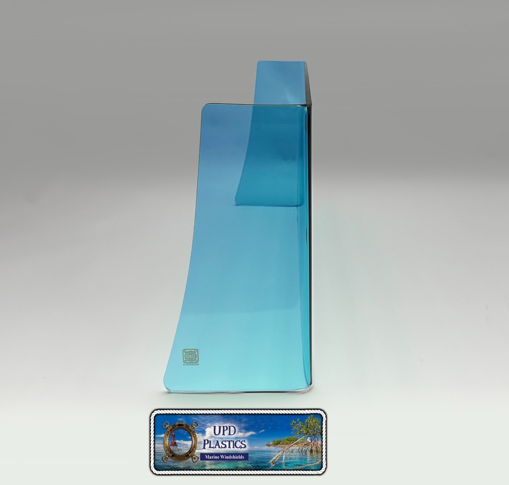New Generic Center Console Boat Windshield Blue 27 1/2 inside Size, 1/4" Thick