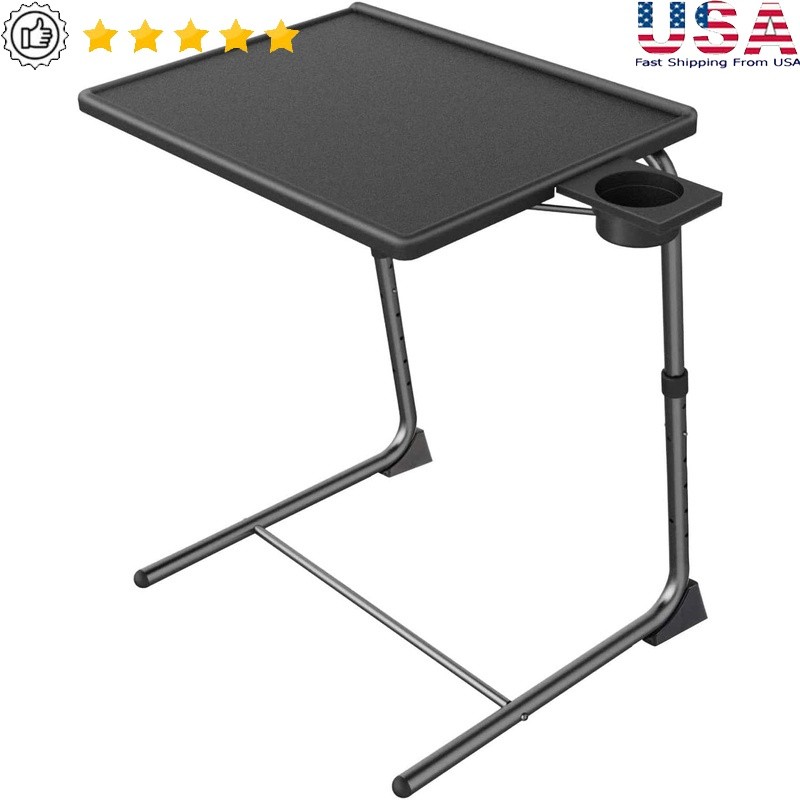 Multifunctional Adjustable TV Tray Table Snacks Workstation Bedside Use