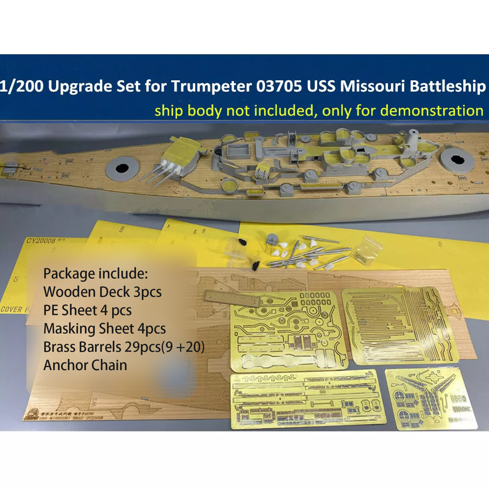 CY20008 Trumpeter 1/200 USS Missouri Battleship Up Set Upgrade Set for 03705