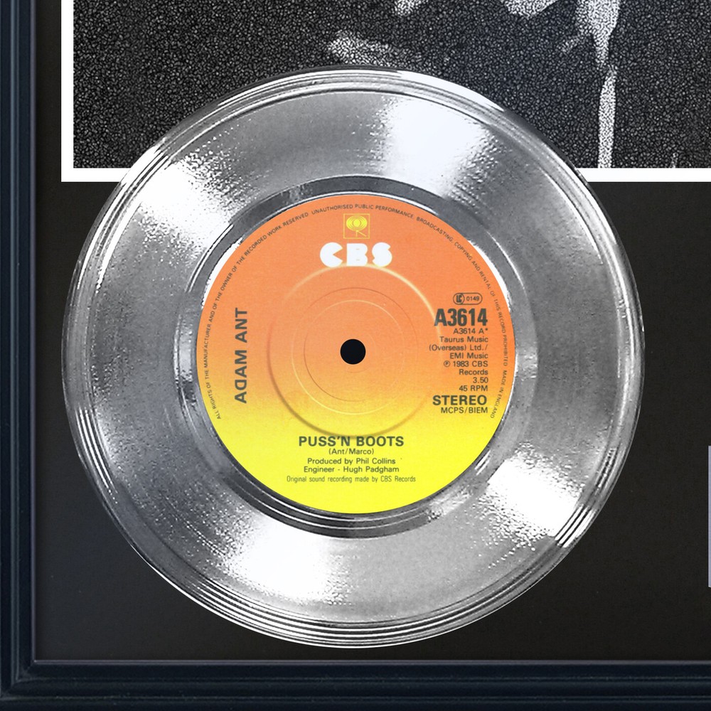 Adam Ant "Puss'n Boots" Silver Framed Record Display