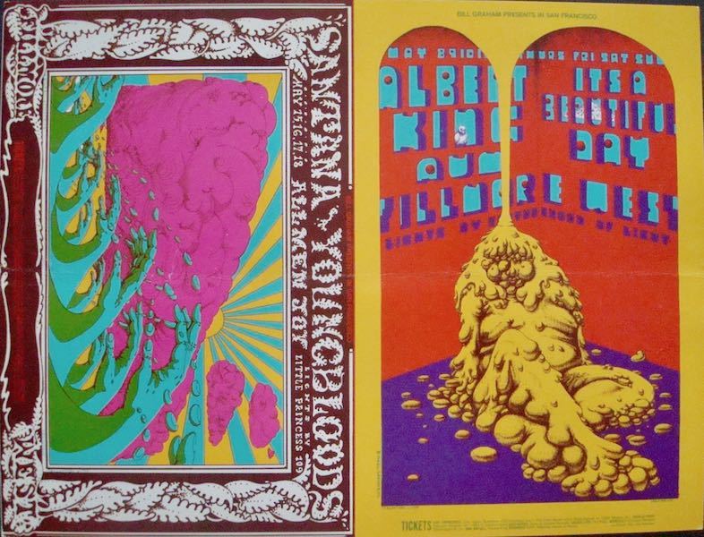 BG 172-173 PC FILLMORE Double postcard mailer 1969 SANTANA ALBERT KING CONKLIN