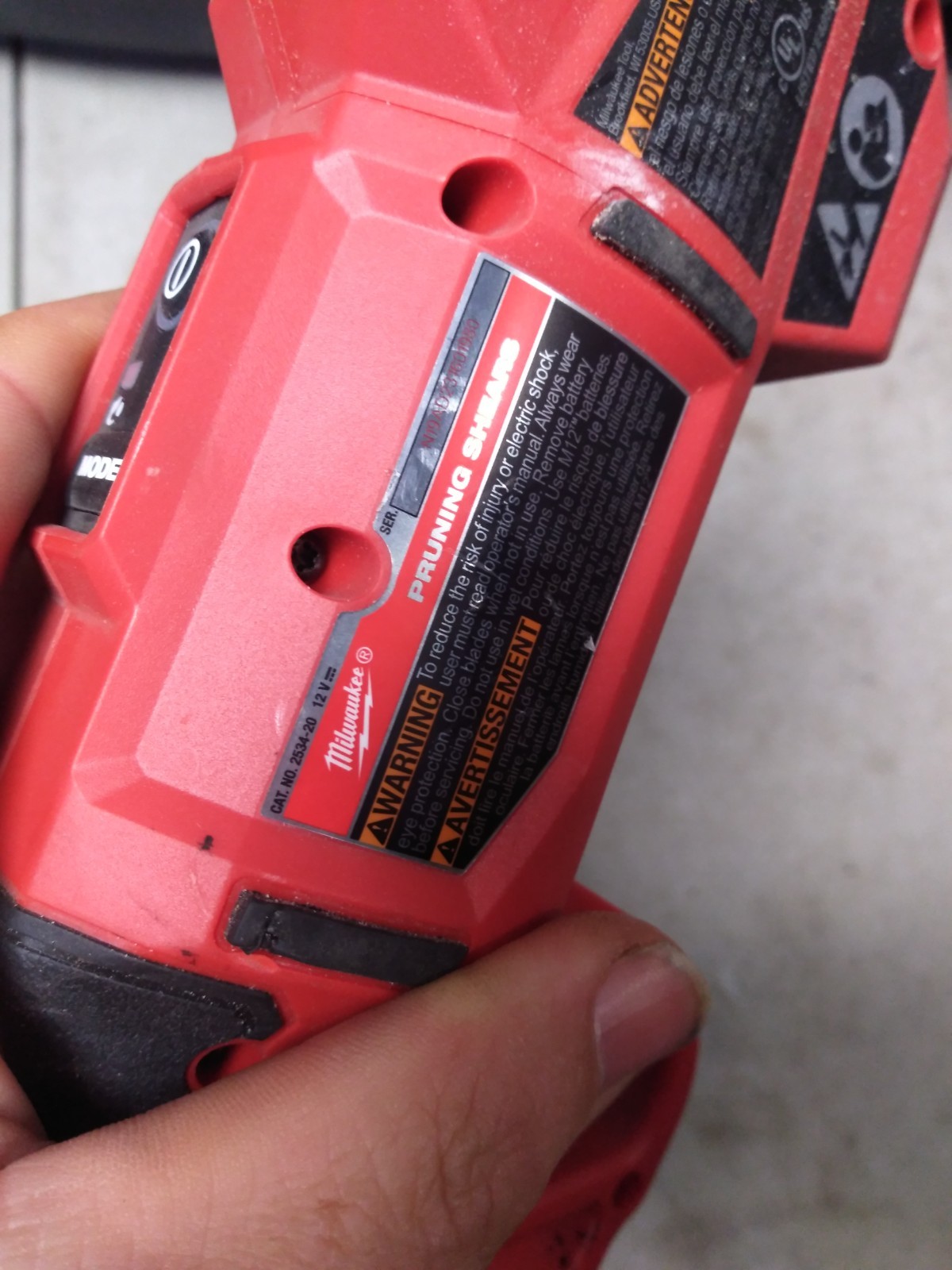 Milwaukee 2534-20 M12 12V Cordless Brushless Pruner Shears Tool Only