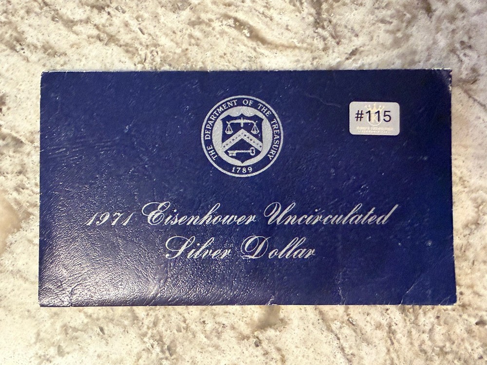 1971 Silver Eisenhower Uncirculated Dollar in Cello & Blue Envelope