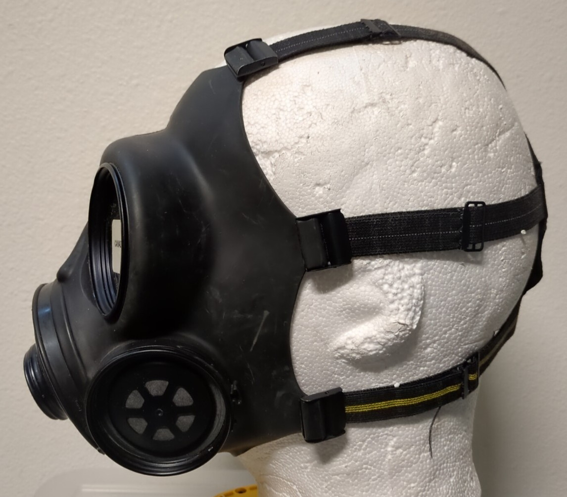 Canadian C3 60mm Gas Mask & Sealed US M11 Filter - Medium Triangle Nose Variant