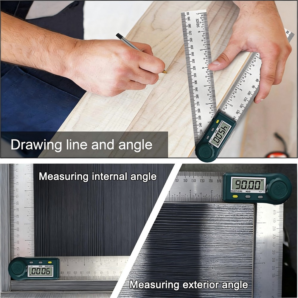 200mm/7.8'' Protractor Digital Angle Finder Ruler with Locking Function for ADAS