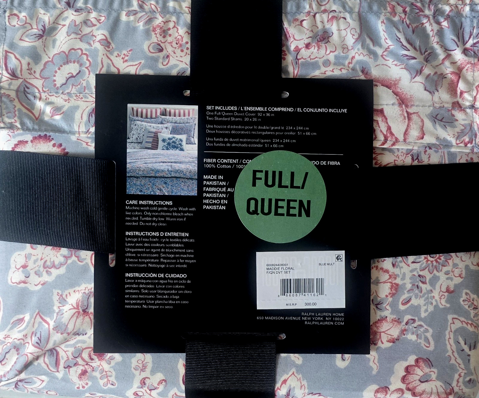 Lauren Ralph Lauren Maddie Floral QUEEN Duvet Cover & Sham Set, NEW