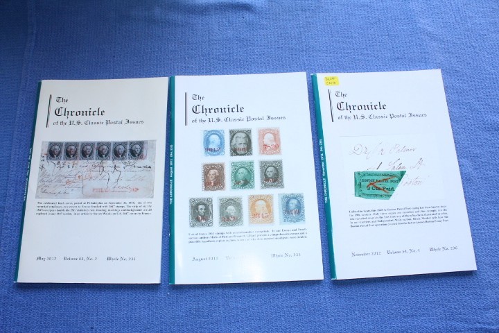 The Chronicle of US Classic Postal Issues Partial year 2012 BlueLakeStamps Great
