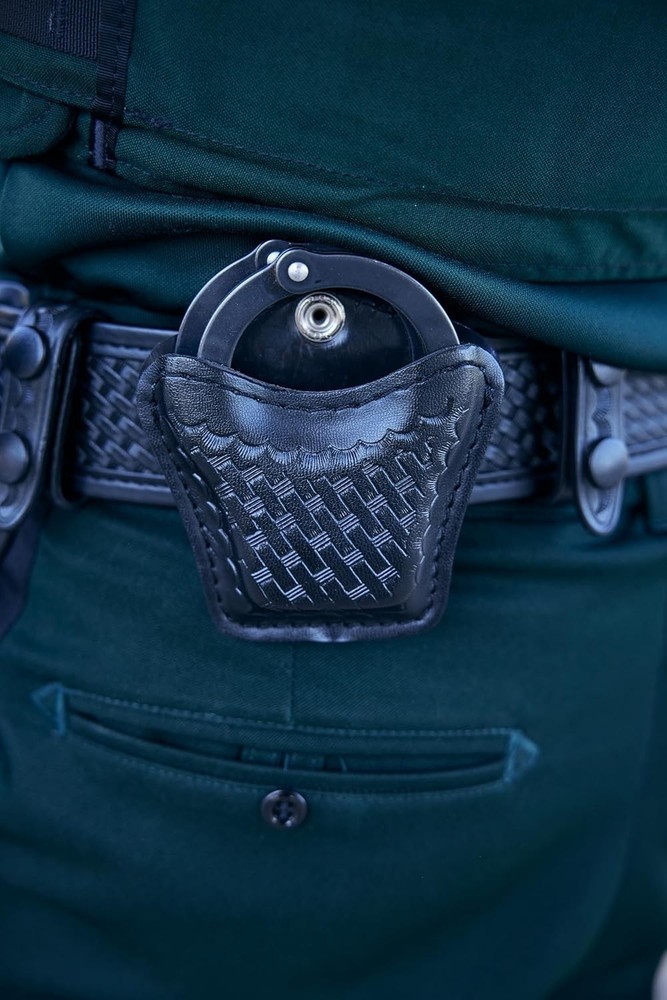 Open Top Handcuff Case - 2 Pockets for Standard Handcuffs, Lightweight