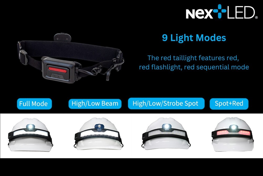 NextLED Multi-Function, Rechargeable Pro LED Headlamp, 3 Lights In 1, IP-54