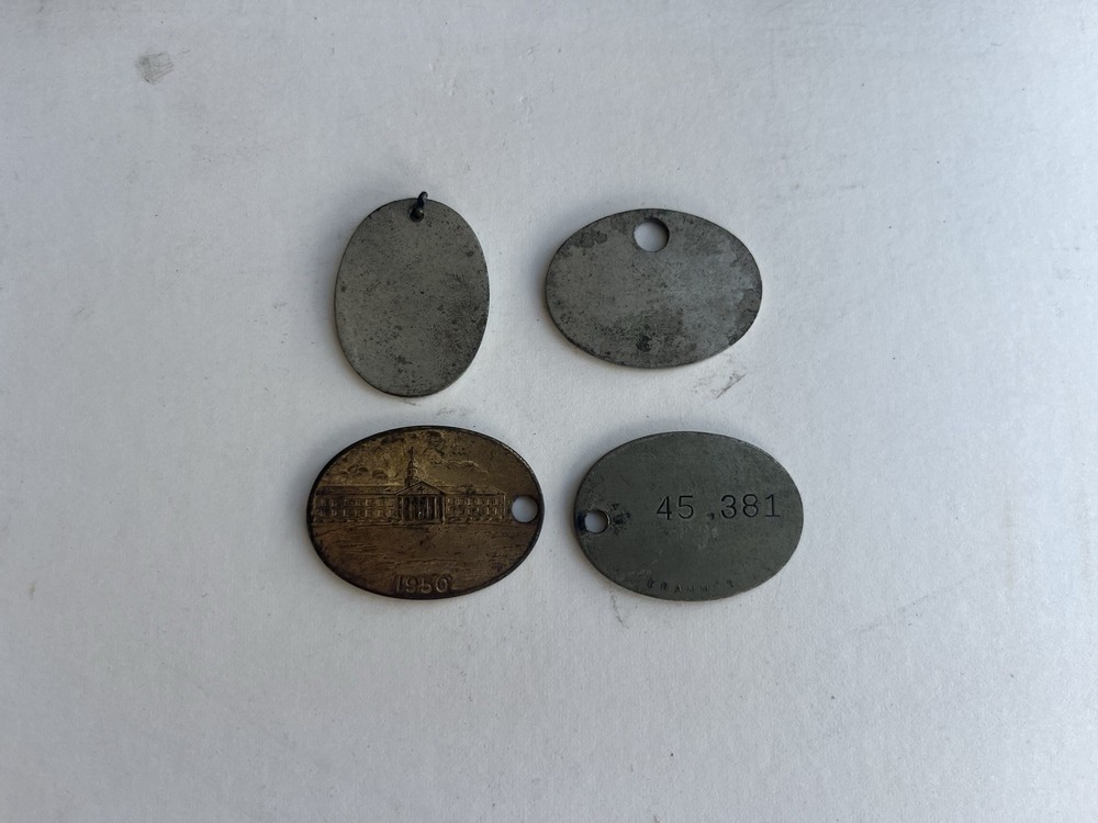 4 Antique Advertising Return Key Fobs