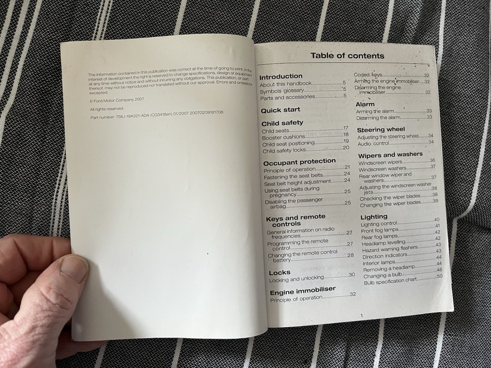 Ford Fiesta 2007 Owners Handbook