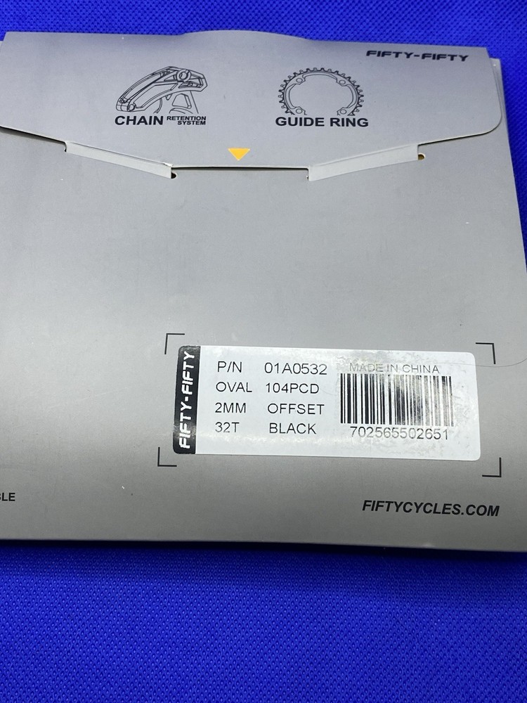FIFTY-FIFTY Round 104PCD 32T Offset Black Guide Ring Open Box