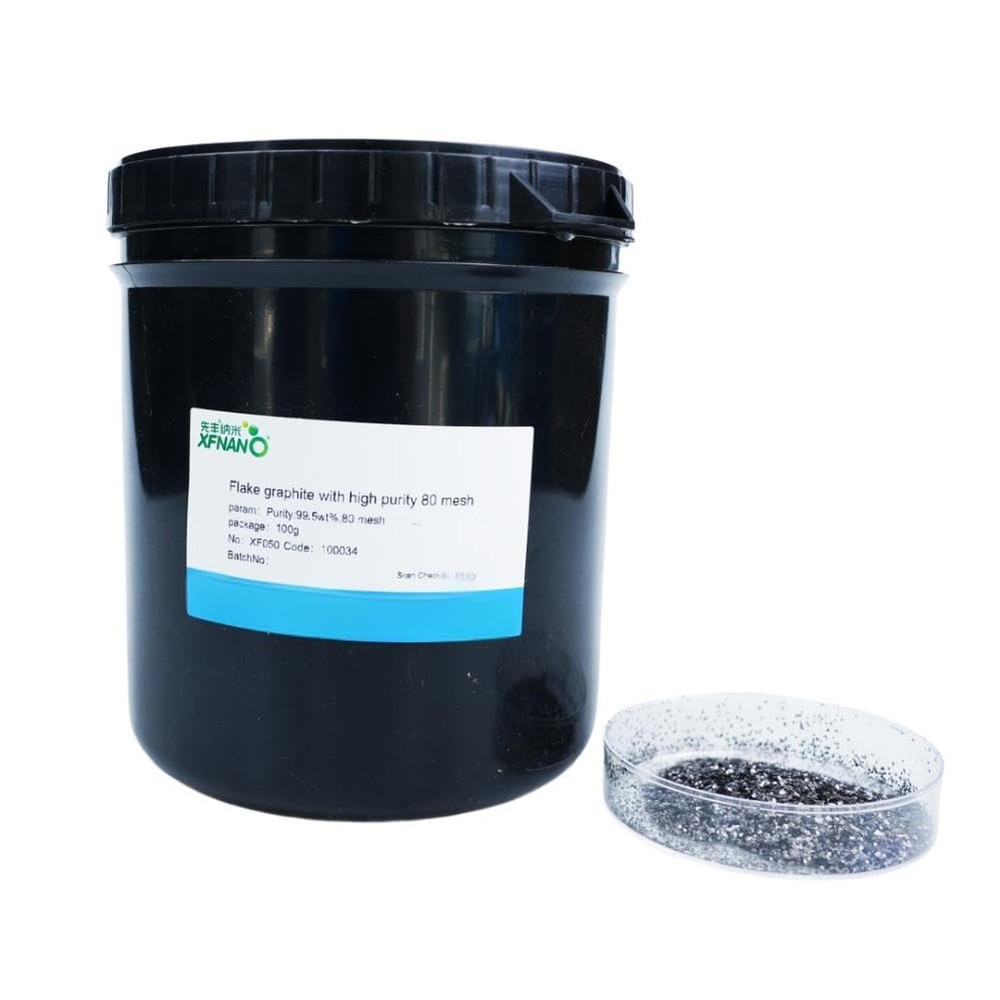 High Purity Graphite Flake 80 Mesh Flake Graphite with high purity-100 Gram