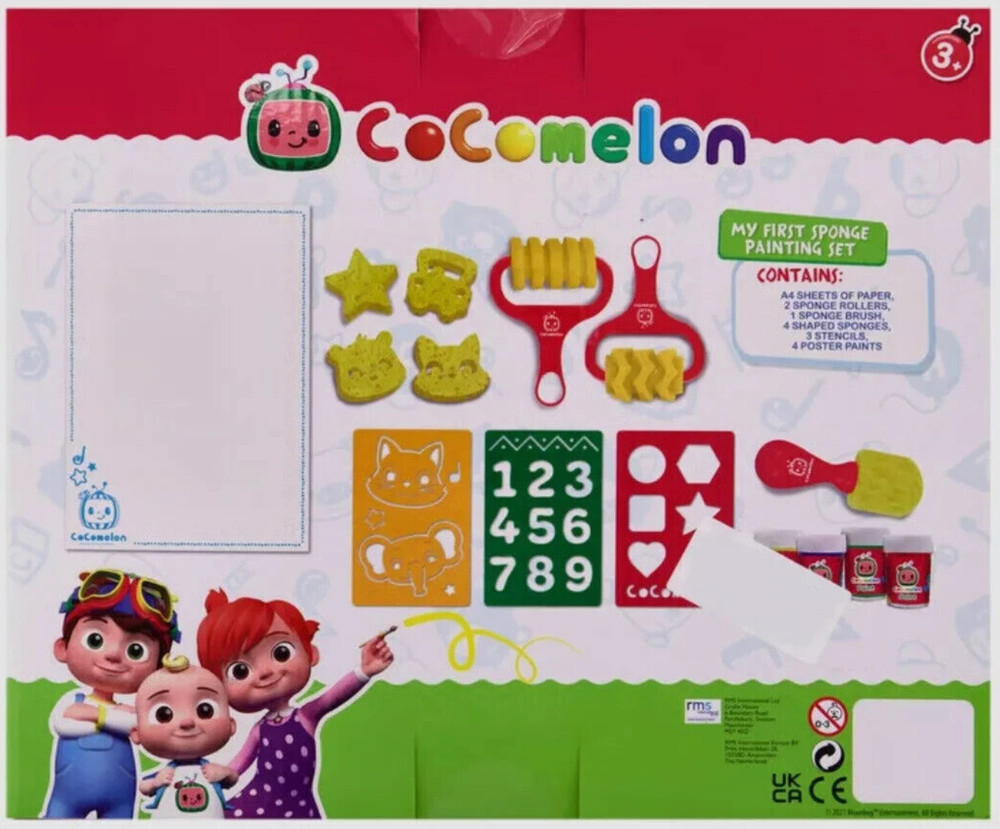 Cocomelon My First Sponge Painting Kit | Stencils, Paints & Rollers | 3+