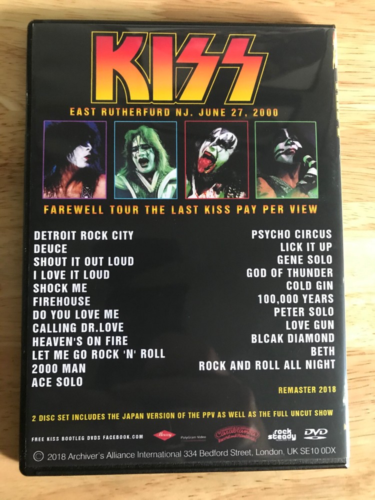 KISS - The Final Kiss Special 2000 Upgrade Edition DVD Live Gene Simmons