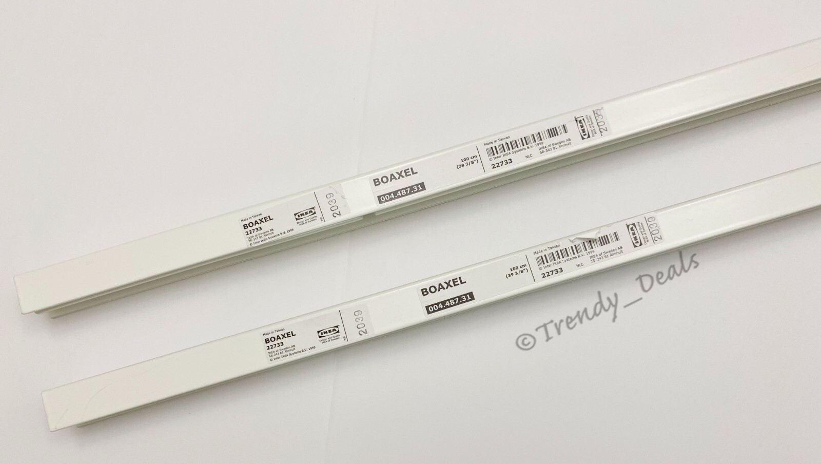 SET of 2 - Ikea BOAXEL Wall Upright Steel, White 39 3/8" - NEW