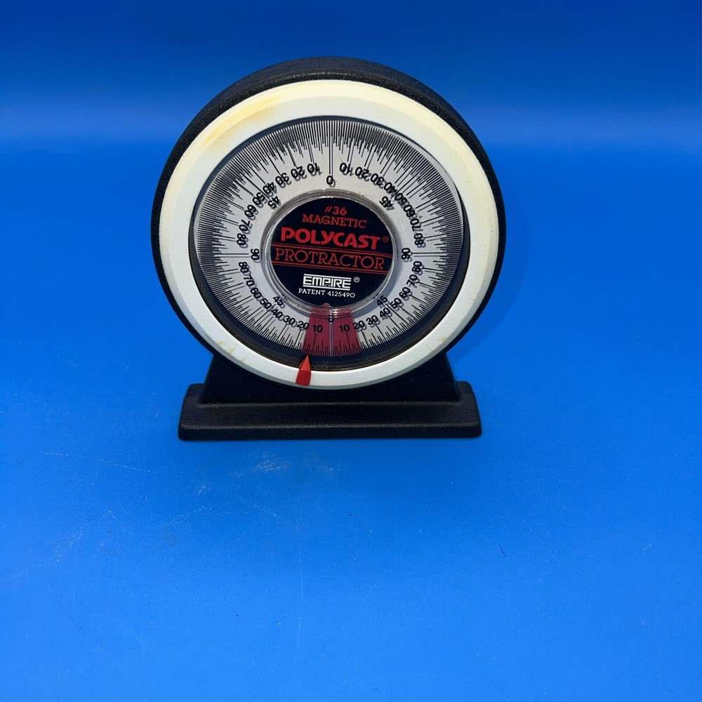 Empire level #36 magnetic polycast  protractor w/built in pitch angle calculator