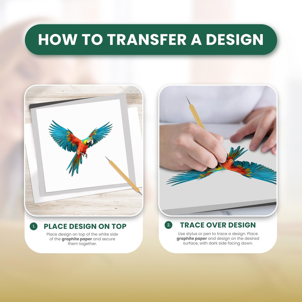 Graphite Transfer Paper 20 Black Sheets - Wax Free - Erasable - 20 sheets