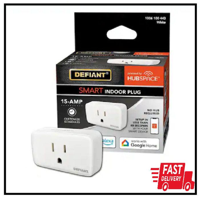 Volt Indoor Smart Plug & Timer Wi-Fi Bluetooth Single Outlet Powered by Hubspace