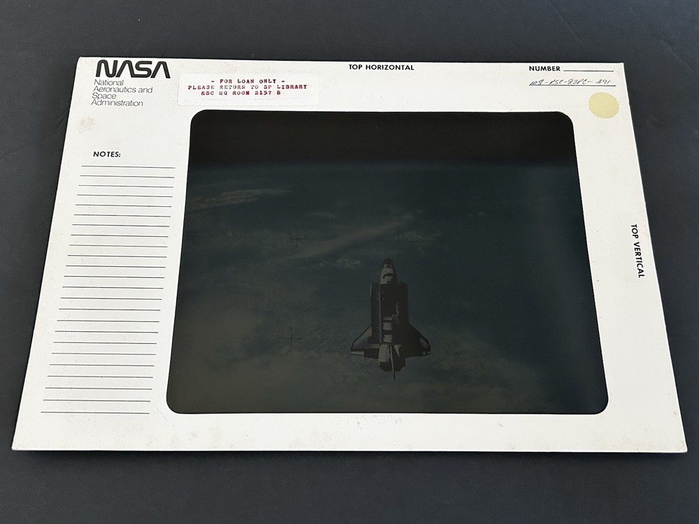 1983 NASA KSC Shuttle Challenger STS-7 Orbits Earth Presentation Transparency
