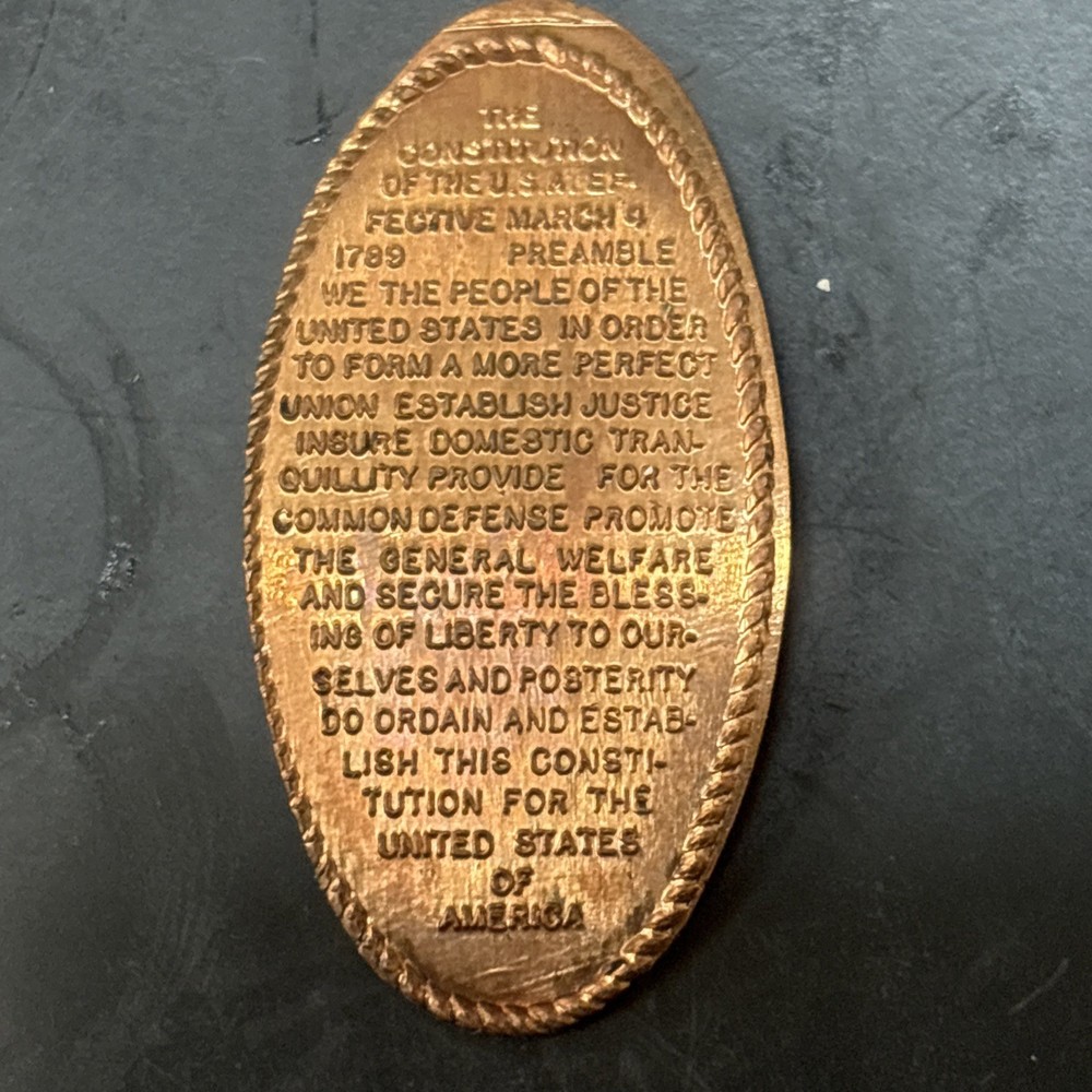 U S Constitution Elongated Pressed Smashed Penny