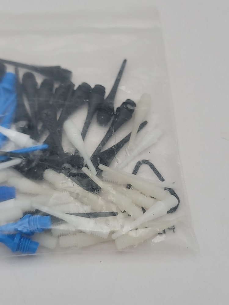 Soft Tip Dart Points Lot 53 Pieces White Blue Black Replacement Tips