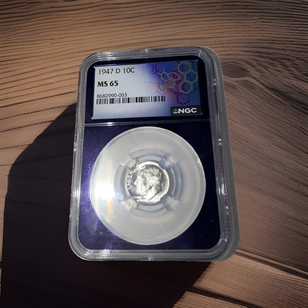MS65 1947-D Roosevelt Dime Trader Bea Purple Core