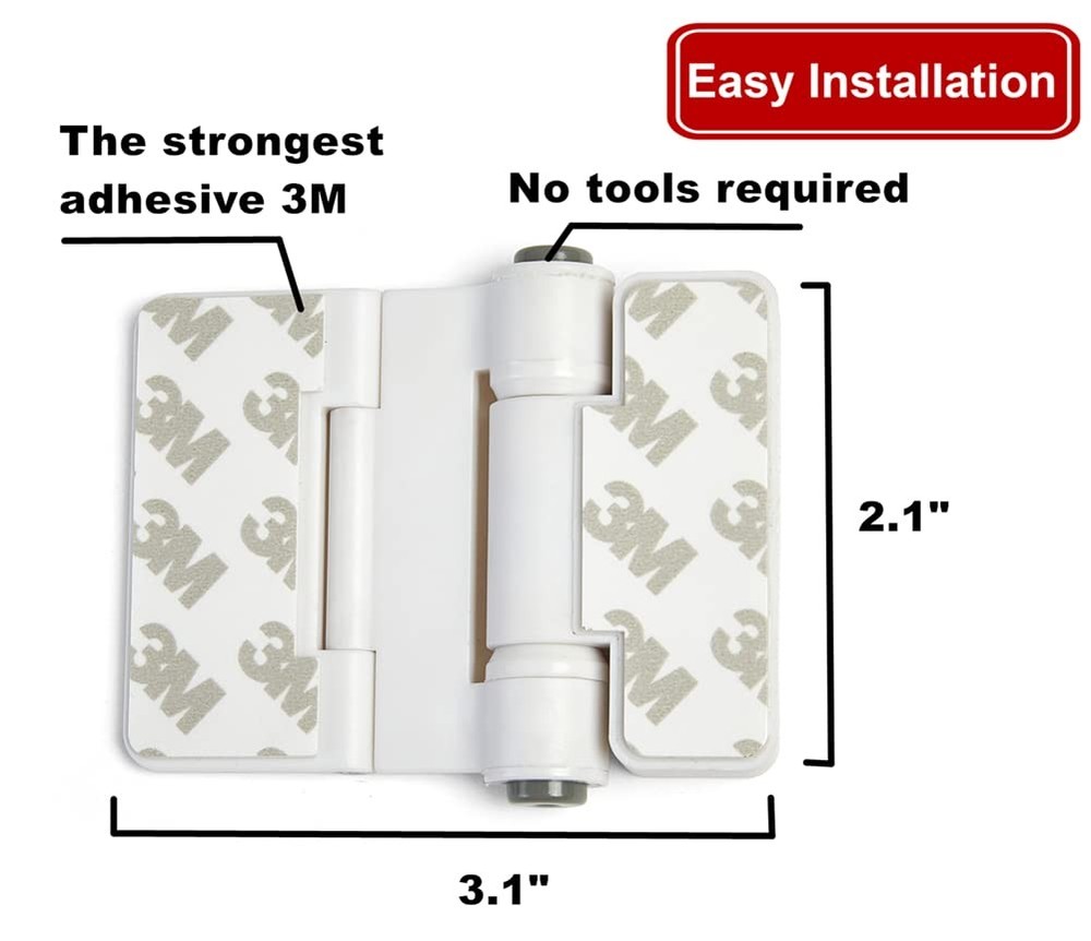 1 Pack Refrigerator Door Locks Double Button Adhesive Fridge Lock with 1