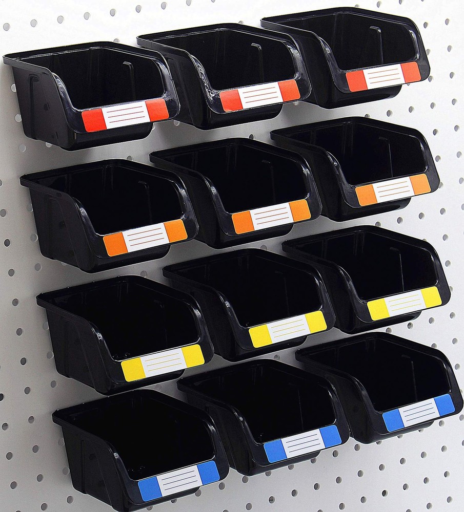 Pegboard Bins Kit 12 Pack Black Pegboard Parts Storage Tool Peg Borad Workbench