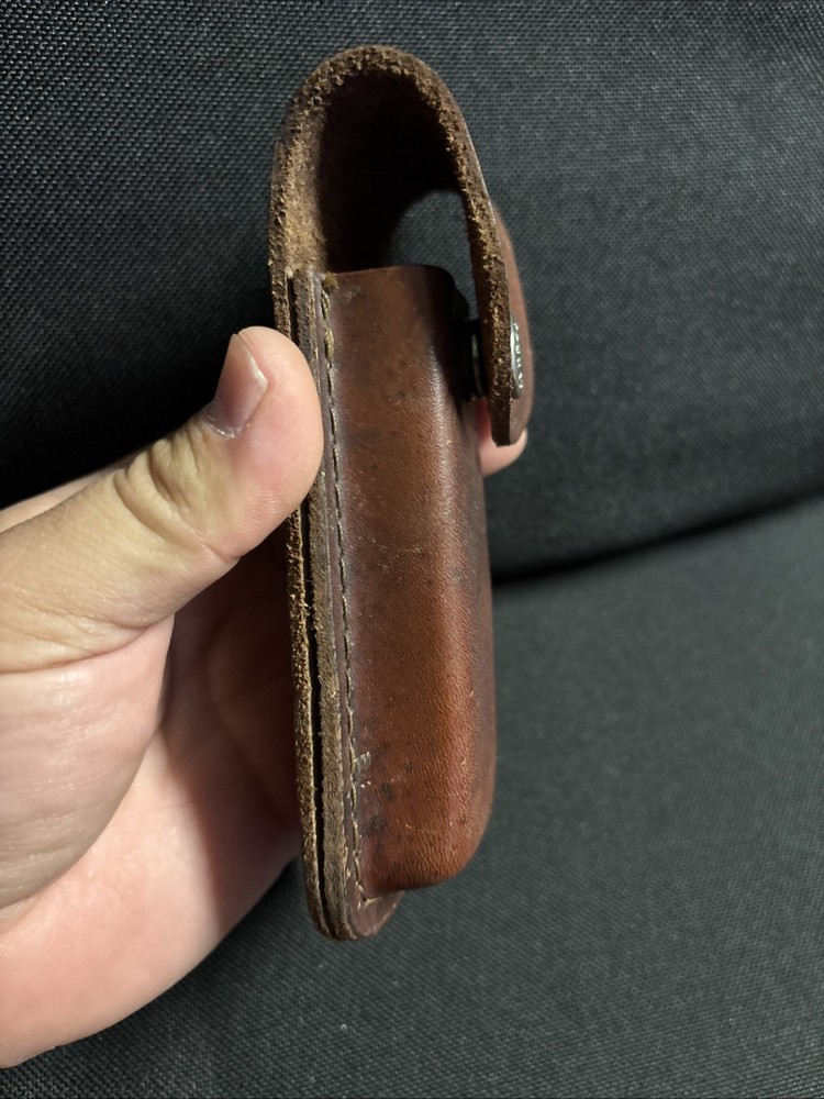 Schrade Brown Leather Folding Pocket Knife Sheath For Folding Hunter