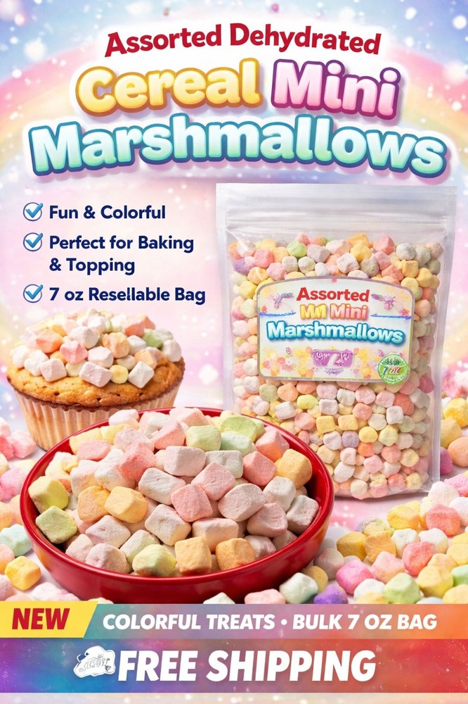 Kraft Mini Dehydrated Marshmallows Assorted Colors Cereal Marshmallows 7oz