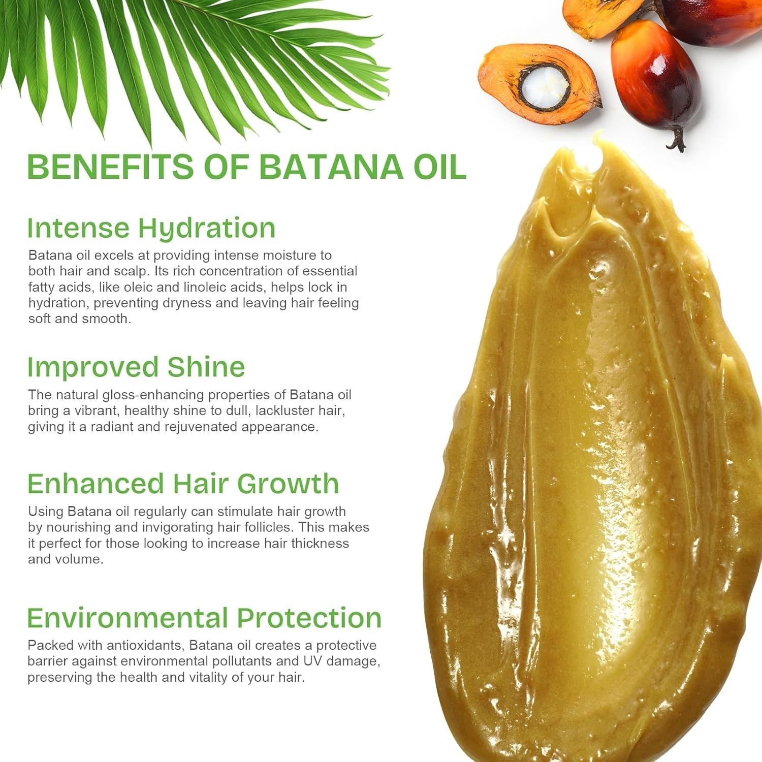 Raw Batana Oil for Hair Growth and Repair, 100% Pure Dr. Sebi Unrefined Batana O