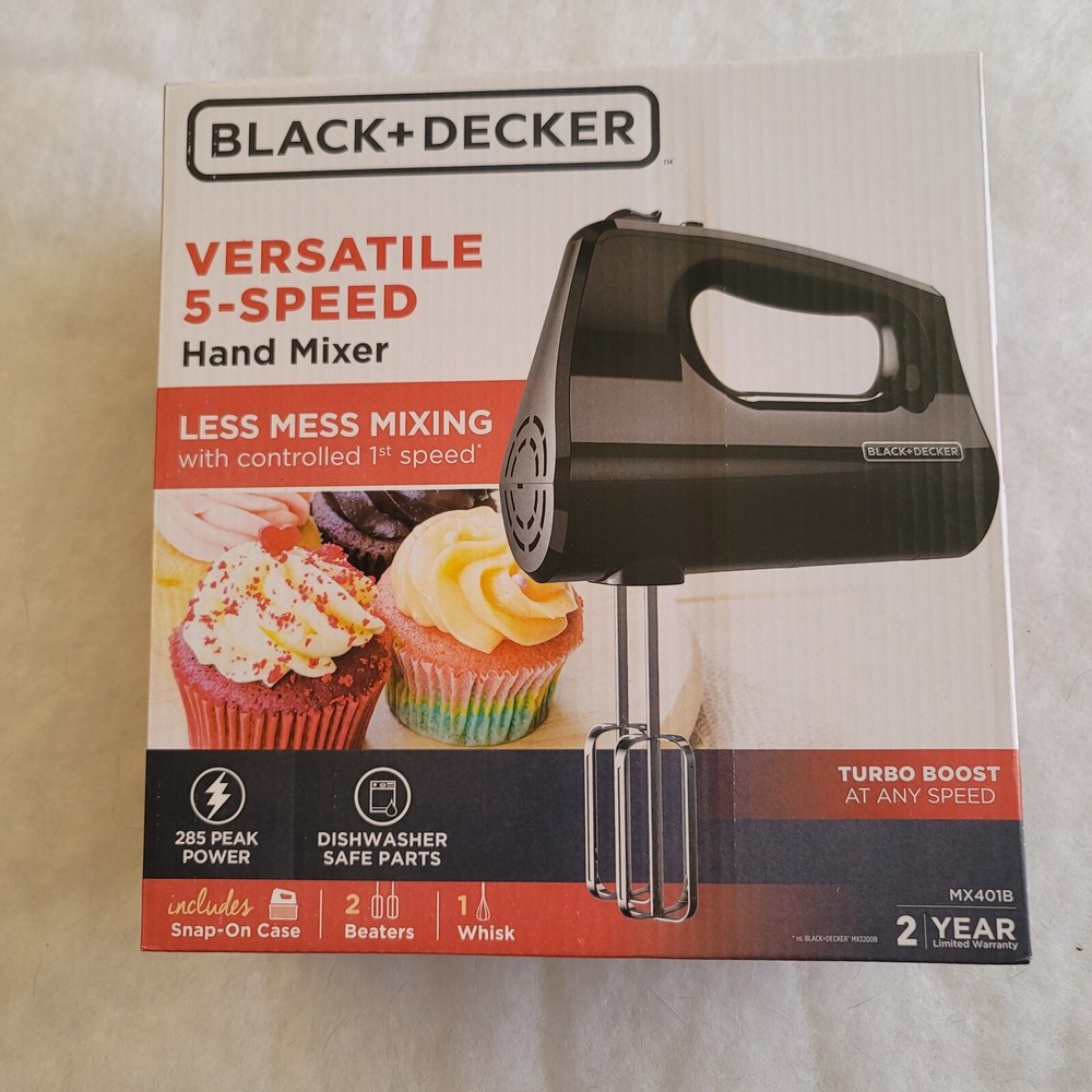 Black +Decker Versatile 5 Speed Hand Mixer Black MX401B